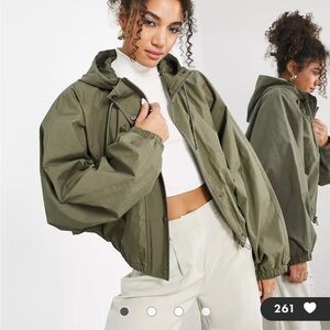 Never worn ASOS EDITION cropped hooded parka jacket in khaki